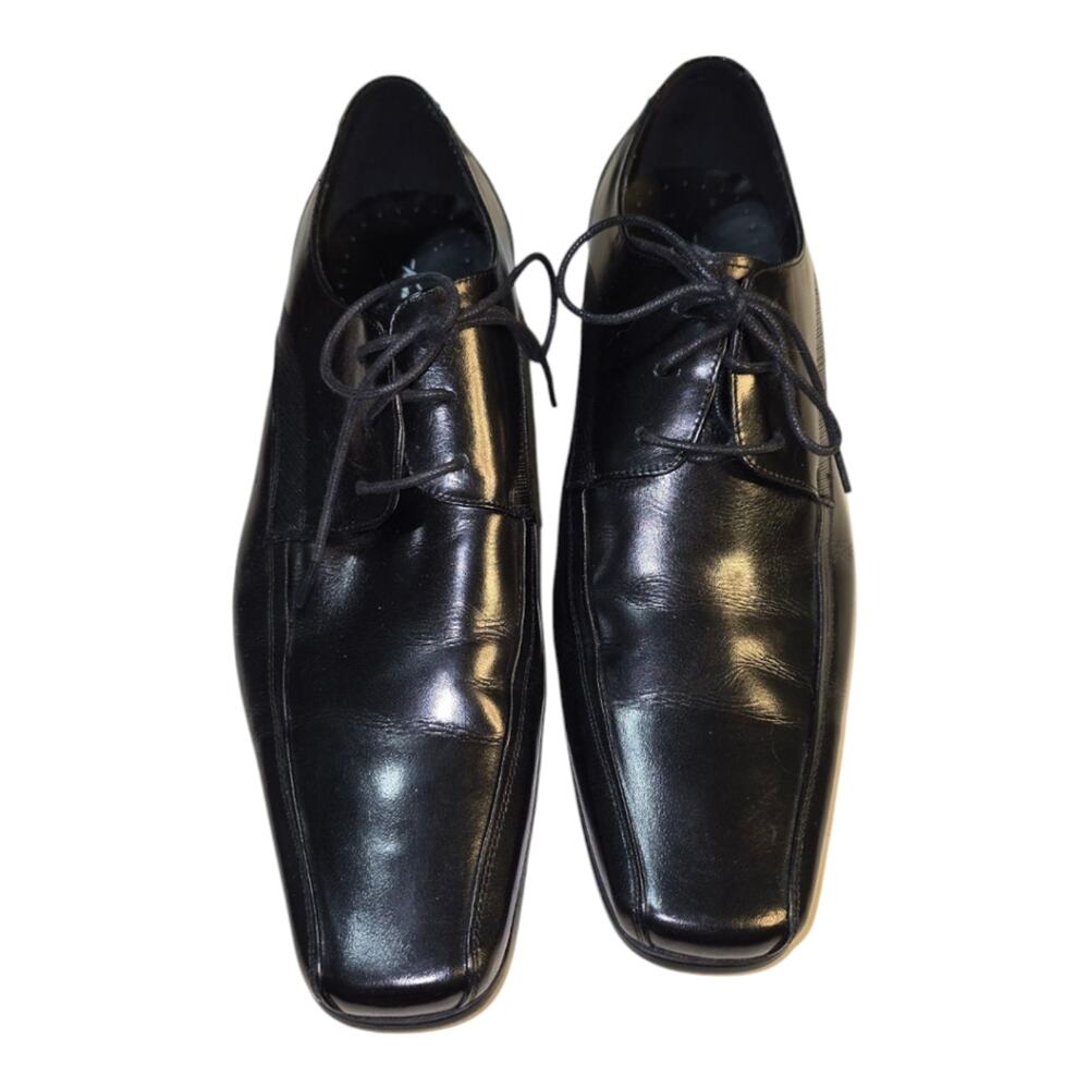 Kenneth Cole Mens Magic Place Leather Oxford Dress Shoe Black Size 10 M